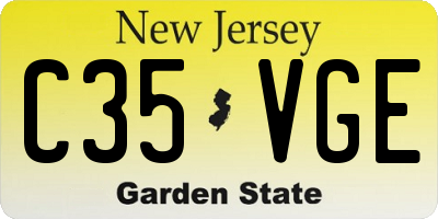 NJ license plate C35VGE