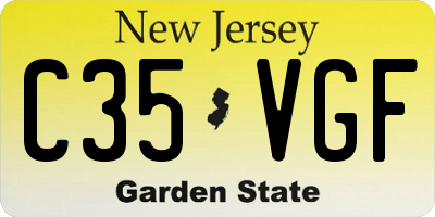NJ license plate C35VGF