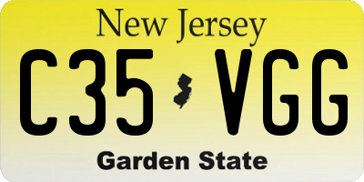 NJ license plate C35VGG