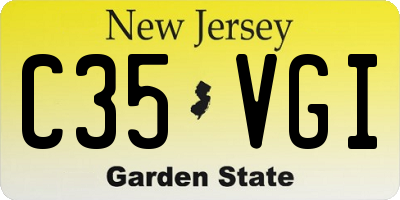 NJ license plate C35VGI