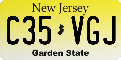 NJ license plate C35VGJ