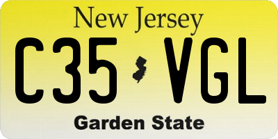 NJ license plate C35VGL
