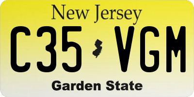 NJ license plate C35VGM