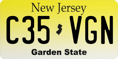 NJ license plate C35VGN