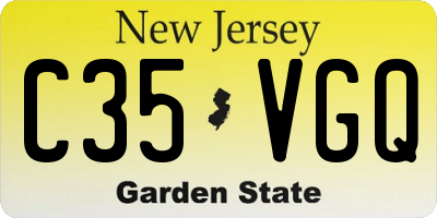 NJ license plate C35VGQ