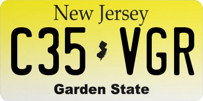 NJ license plate C35VGR