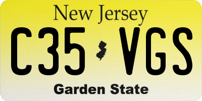 NJ license plate C35VGS