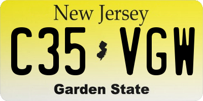 NJ license plate C35VGW