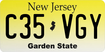 NJ license plate C35VGY