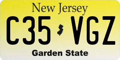 NJ license plate C35VGZ