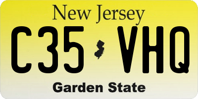 NJ license plate C35VHQ