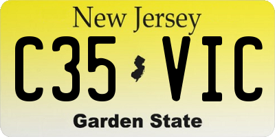NJ license plate C35VIC