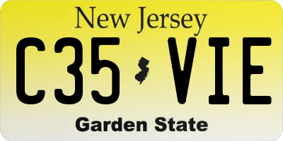 NJ license plate C35VIE