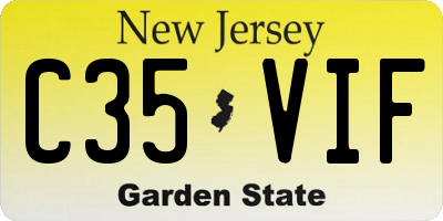 NJ license plate C35VIF