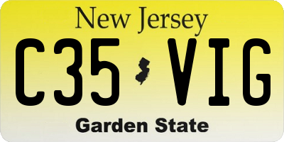 NJ license plate C35VIG