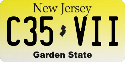 NJ license plate C35VII