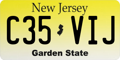 NJ license plate C35VIJ