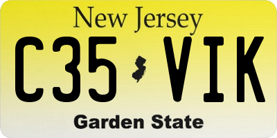 NJ license plate C35VIK