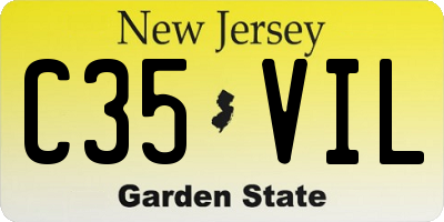 NJ license plate C35VIL