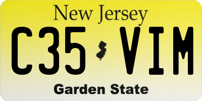 NJ license plate C35VIM