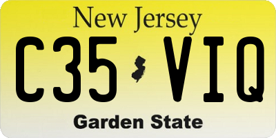 NJ license plate C35VIQ