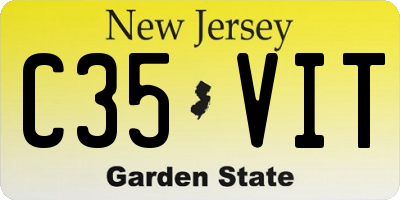 NJ license plate C35VIT
