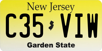 NJ license plate C35VIW