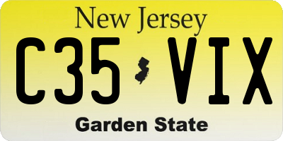 NJ license plate C35VIX