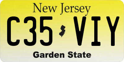 NJ license plate C35VIY