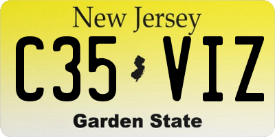 NJ license plate C35VIZ