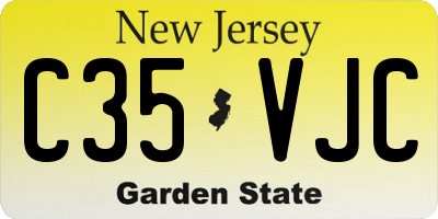 NJ license plate C35VJC