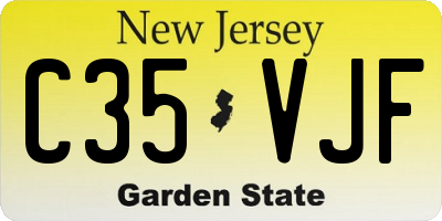 NJ license plate C35VJF