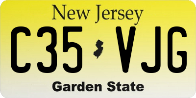 NJ license plate C35VJG
