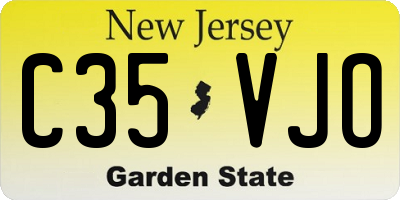 NJ license plate C35VJO