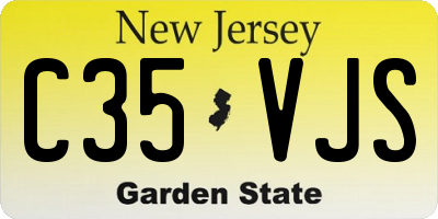 NJ license plate C35VJS
