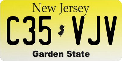 NJ license plate C35VJV