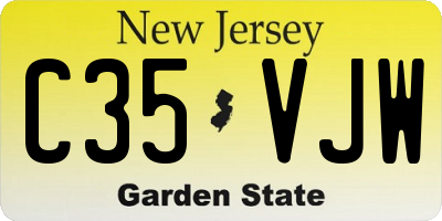 NJ license plate C35VJW