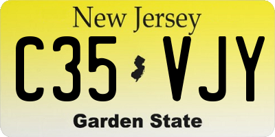 NJ license plate C35VJY