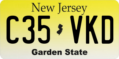 NJ license plate C35VKD