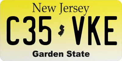 NJ license plate C35VKE