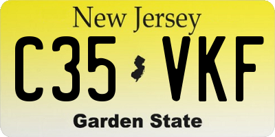NJ license plate C35VKF