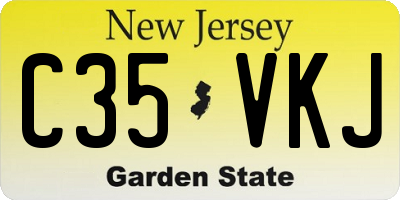NJ license plate C35VKJ