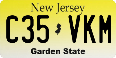 NJ license plate C35VKM