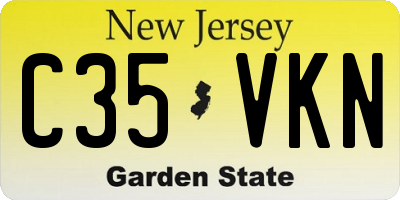 NJ license plate C35VKN