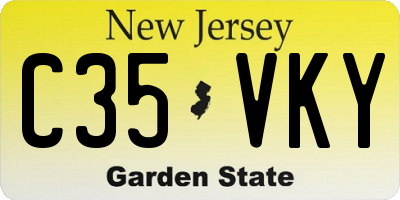 NJ license plate C35VKY