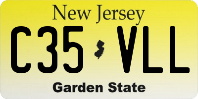 NJ license plate C35VLL
