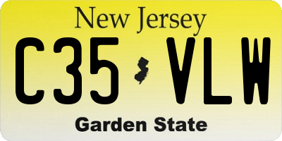 NJ license plate C35VLW