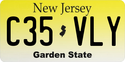NJ license plate C35VLY
