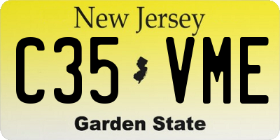 NJ license plate C35VME