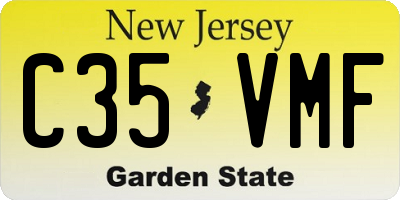 NJ license plate C35VMF